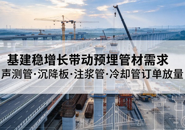 永吉基建稳增长带动预埋监测管材需求，声测管、沉降板、注浆管订单持续放量